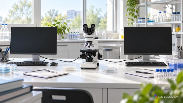 Microscope partagé entre deux postes reliés par un câble.